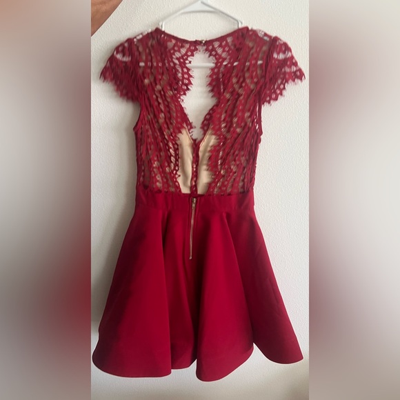 Red Open Back Short Dress - Picture 2 of 2